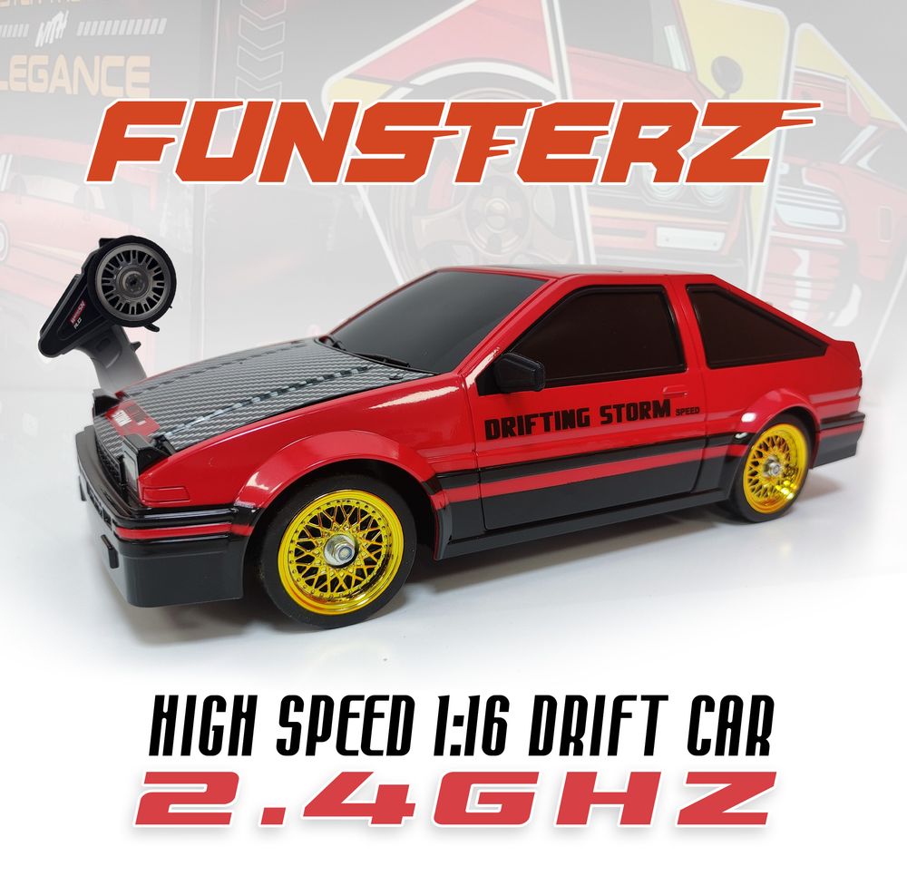 Funsterz - Drift Series Rc Car - Drifting Storm Edition - Red