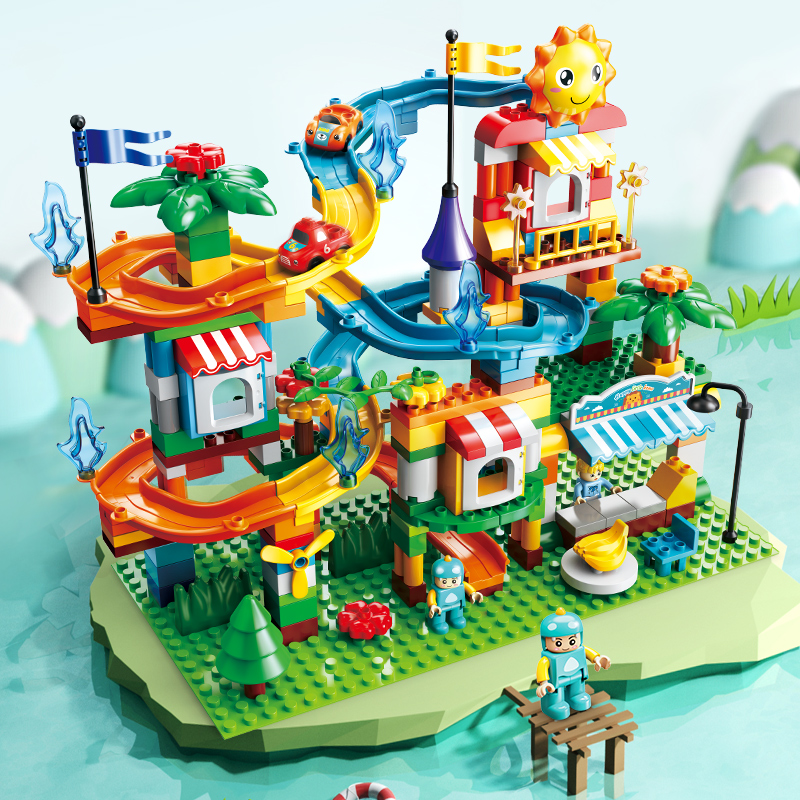 Feelo Slide Series Small Track Big Building Block Set - Multicolor - 211 Pcs