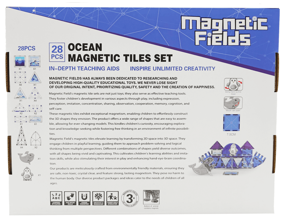 Magnetic Fields - Ocean Magnetic Tiles Set - 28 Pcs