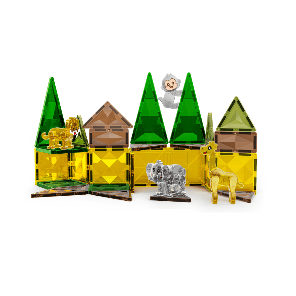 Magnetic Fields - Jungle 3D Diamond Magnetic Tiles Set - 30 Pcs