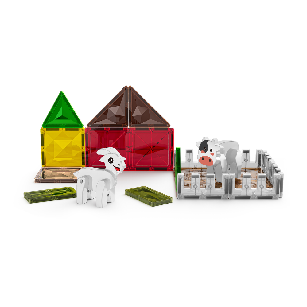 Magnetic Fields - Pasture 3D Diamond Magnetic Tiles Set - 18 Pcs