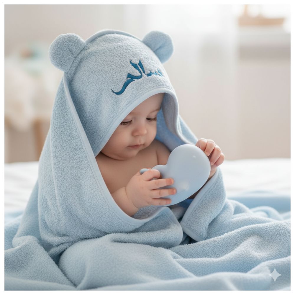 Mommy's Charms - Personalized Baby Towel And Silicone Bath Toy Set - Pink - 2 Pcs