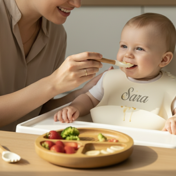 Mommy's Charms - Personalized Bamboo Baby Meal Set - 4pcs