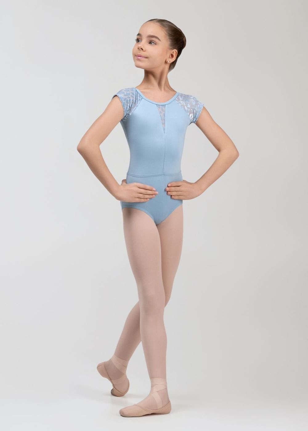 Onesports Girl's Katie Short Sleeves Leotard - Blue