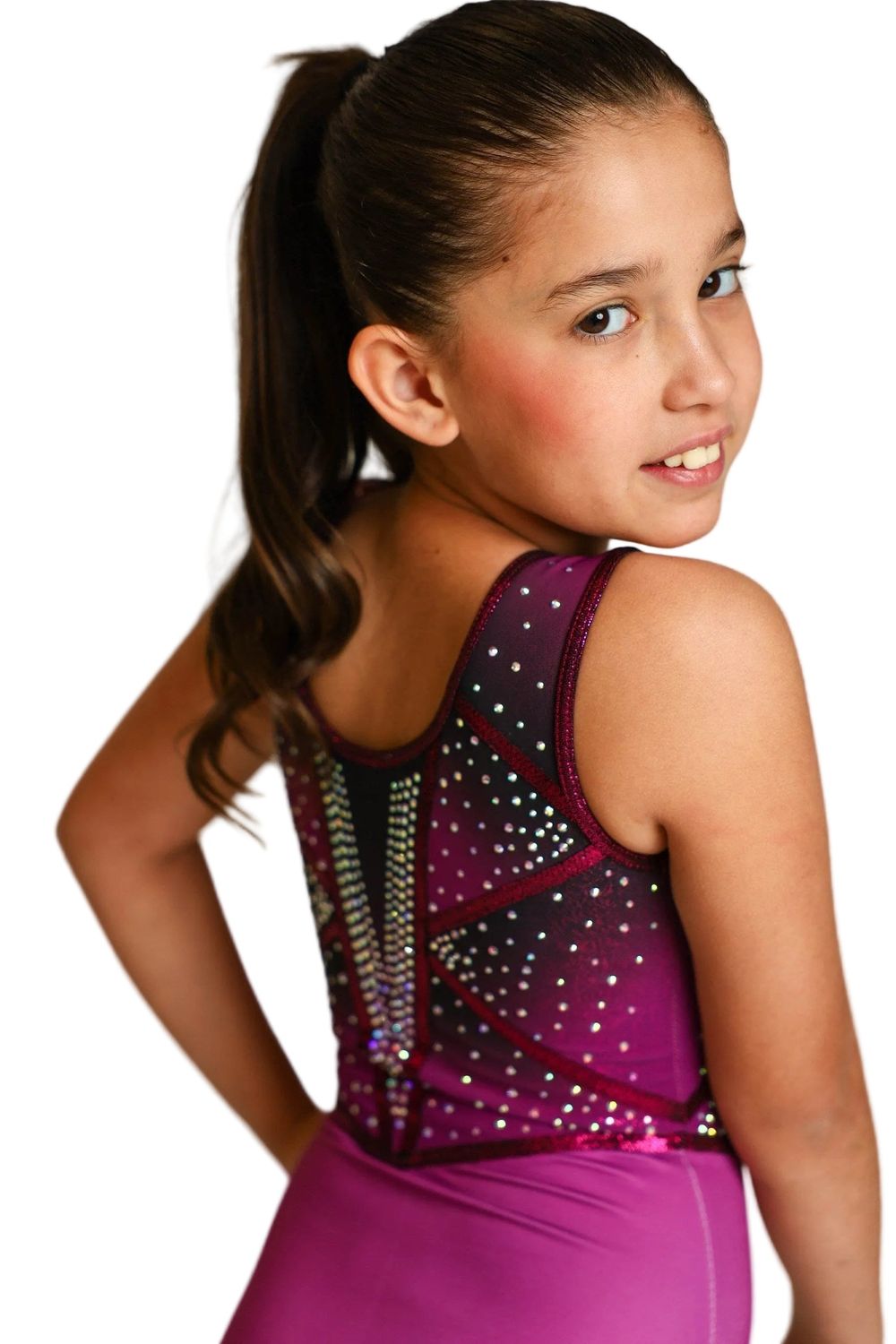 Onesports Girl's NYX Gymnastics Leotard - Plum