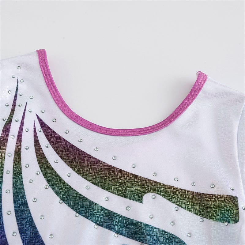 Onesports 3pc-Set - Girl's Zyra Gymnastics Leotard, Shorts & Scrunchie - Magenta