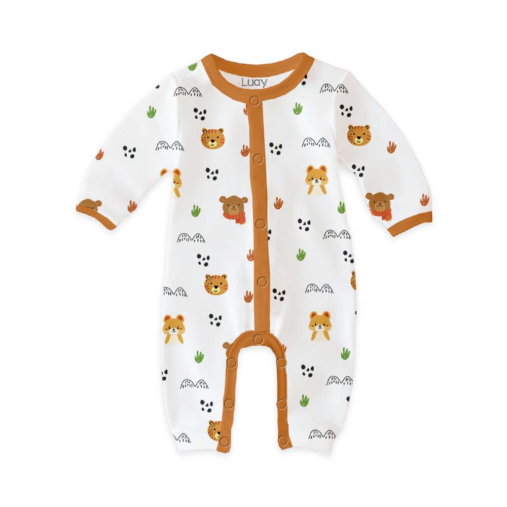 Luay - 2pc-Set - Teddy & Dino Printed Baby Romper - Multicolor
