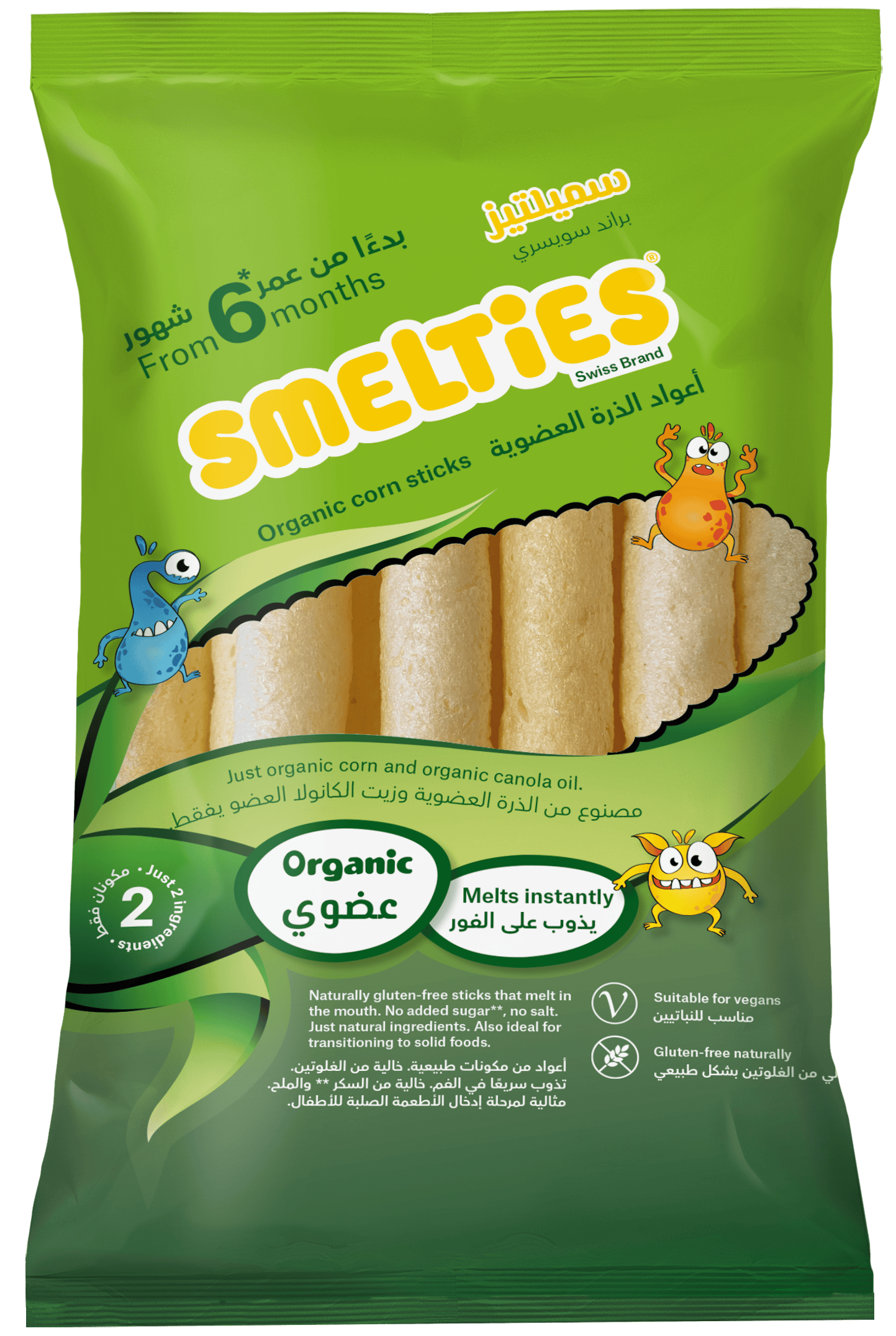 Smelties - Organic Corn Sticks 30g - Pack of 16