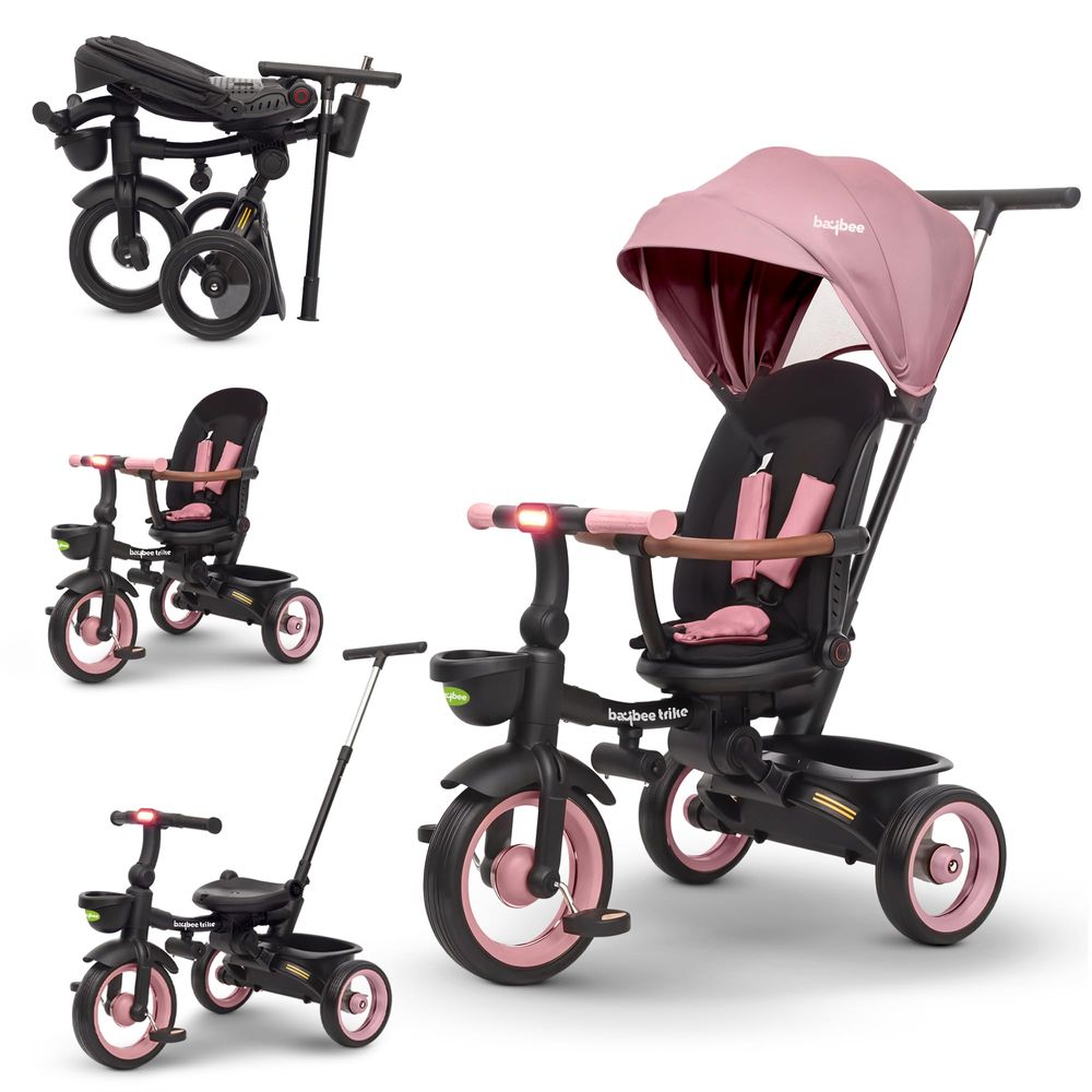 Baybee - 7-In-1 Kids Cozy Convertible Tricycle - Pink