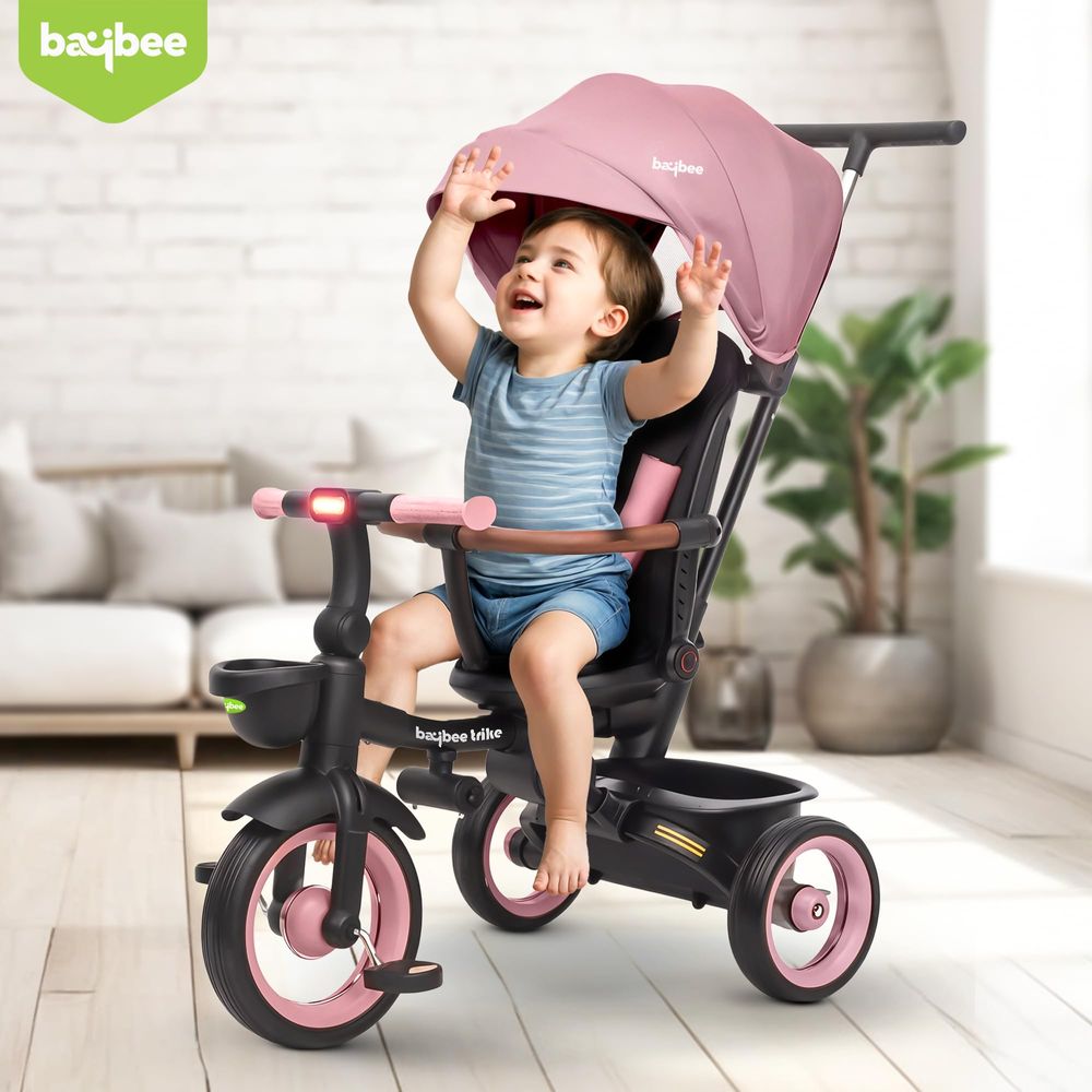 Baybee - 7-In-1 Kids Cozy Convertible Tricycle - Pink
