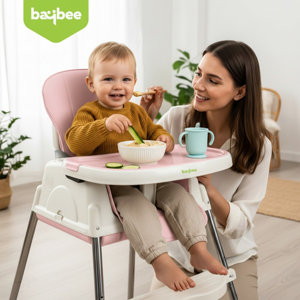 Baybee 4-In-1 Convertible Baby High Chair - Pink