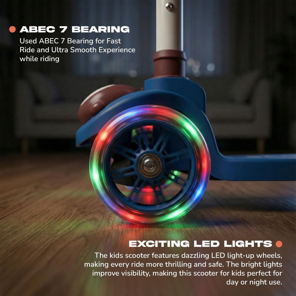 Baybee - 3-Wheel Kick Scooter With LED Wheels