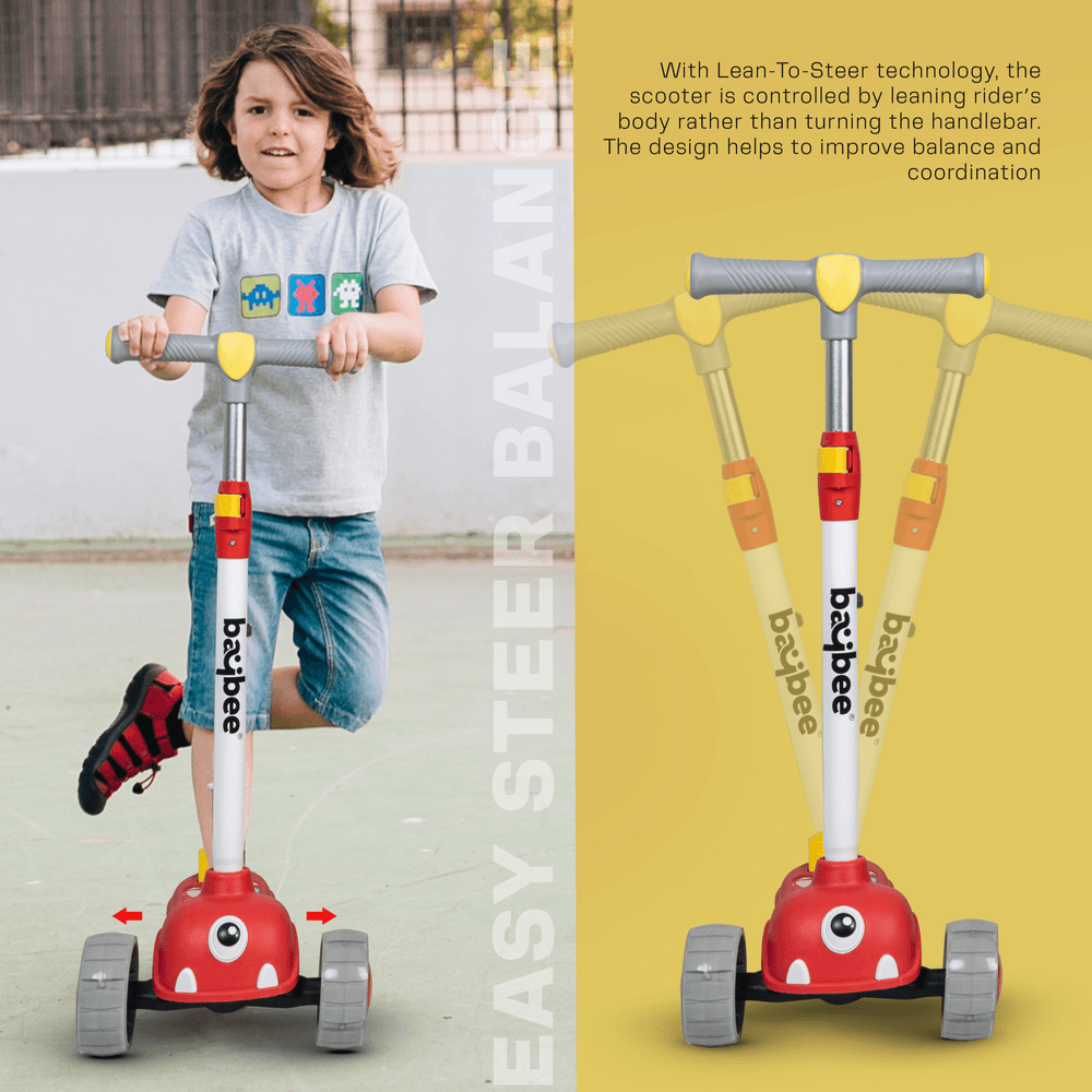 Baybee - Foldable Kids Scooter - Red