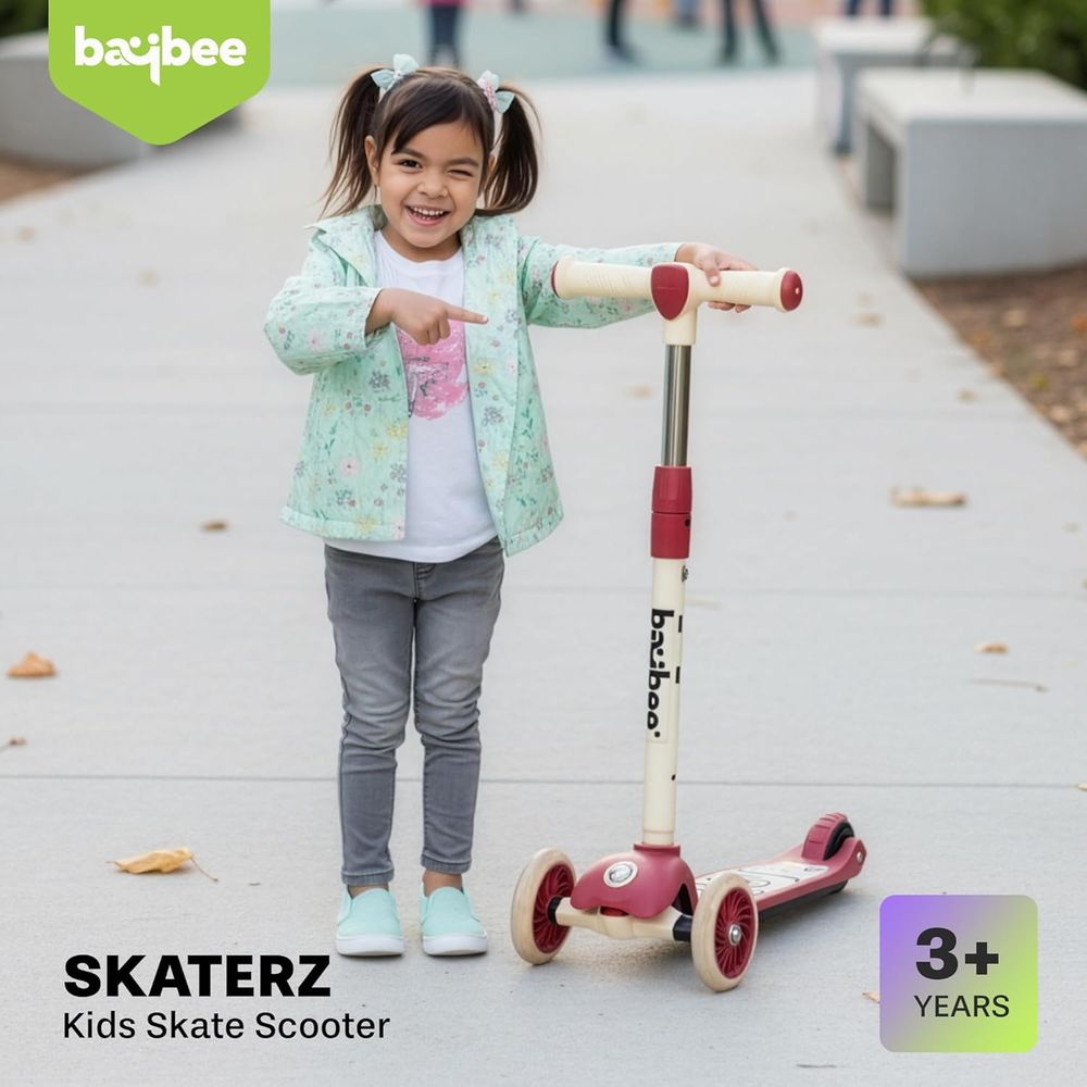 Baybee - 3 Wheel Kick Scooter For Kids - Multicolor