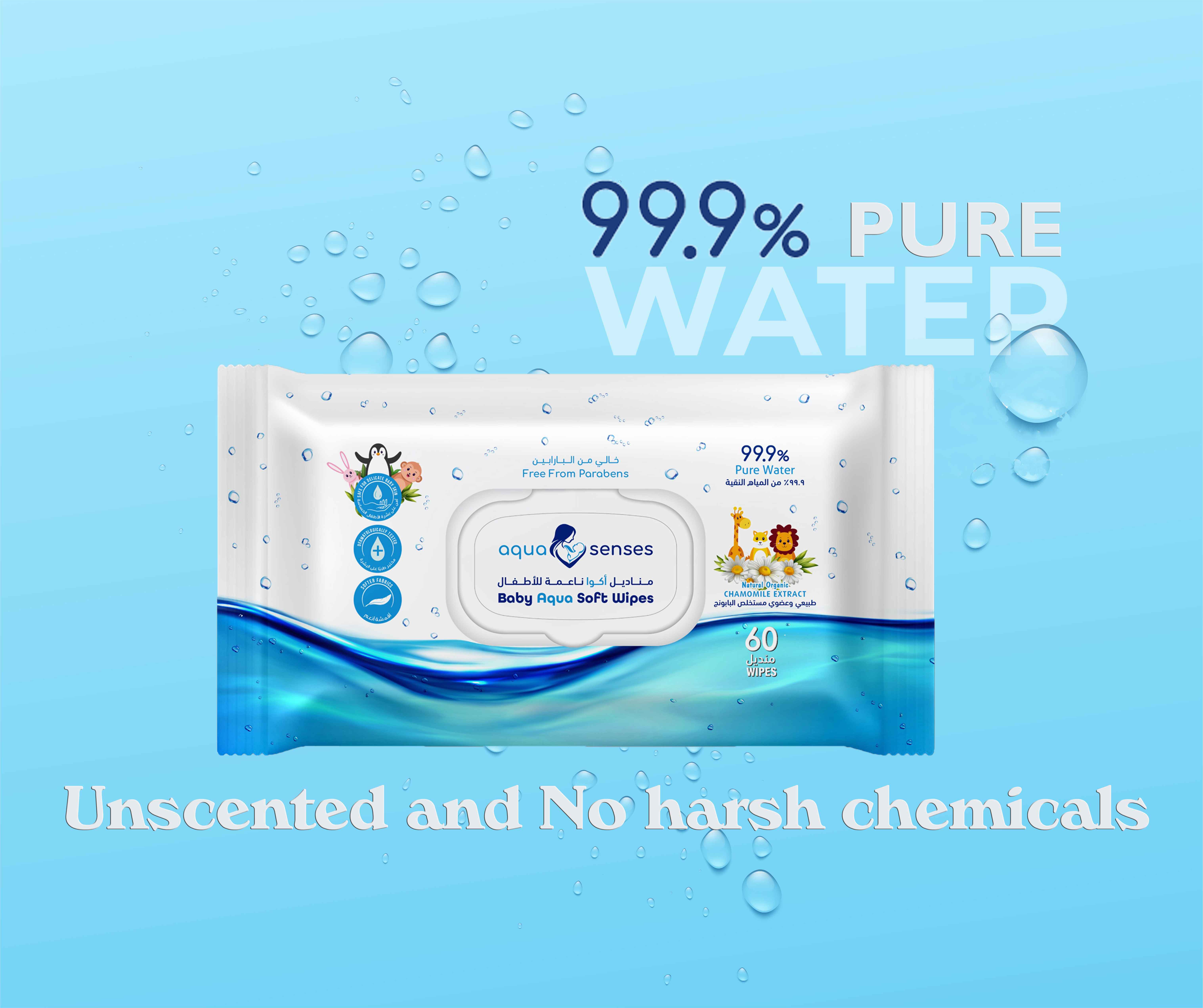 Aqua Senses - Aqua Soft Baby Wipes - Pack of 60 - 240s