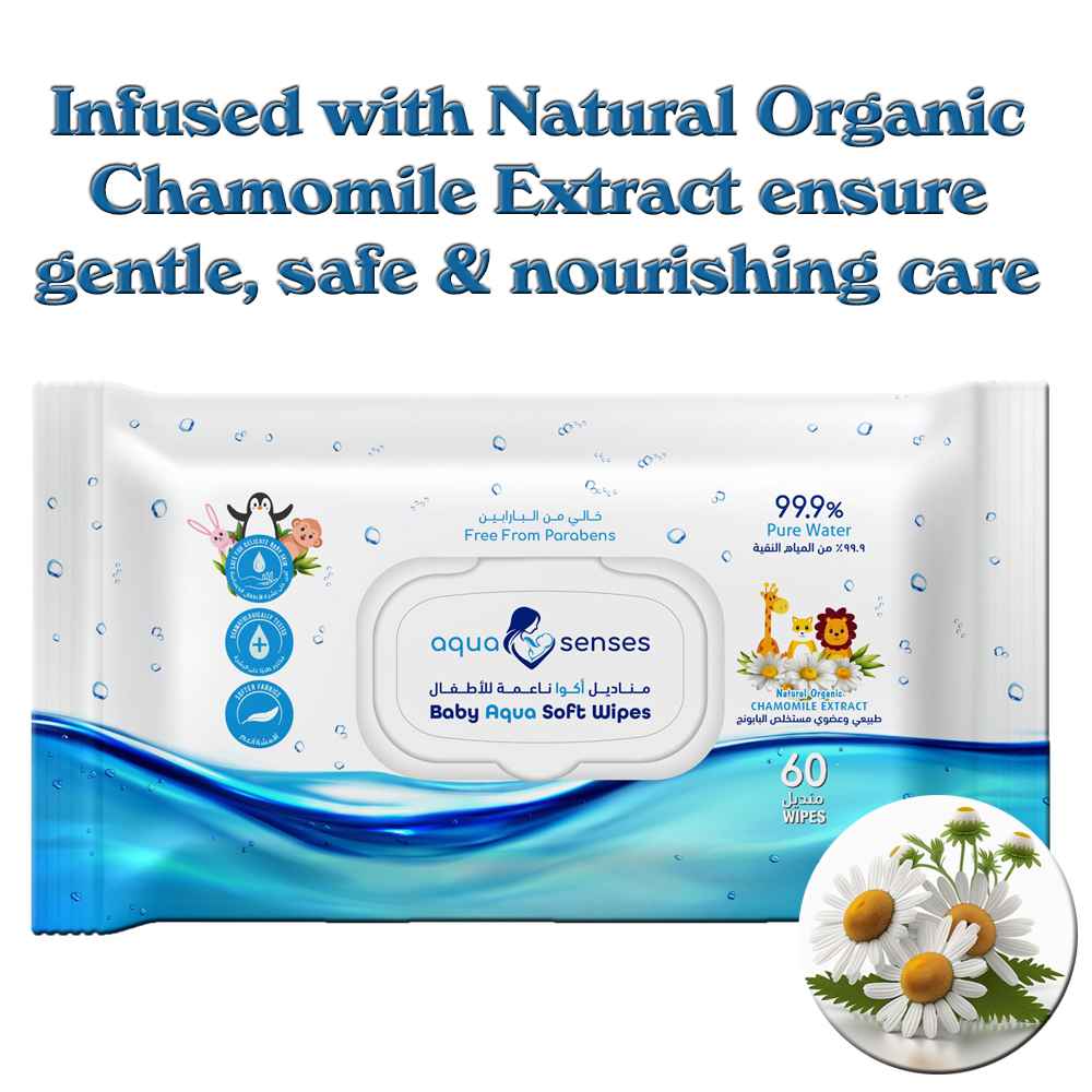 Aqua Senses - Aqua Soft Baby Wipes - Pack of 60 - 540s