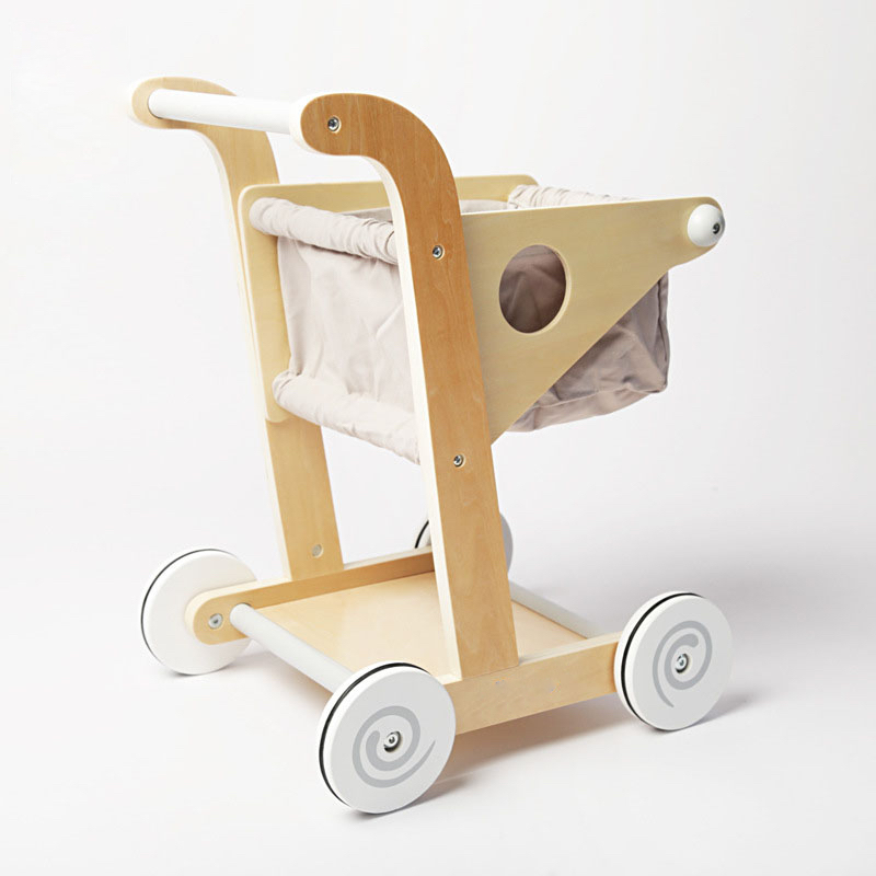 Factory Price Everyn Wooden Shopping Cart Walker - Beige