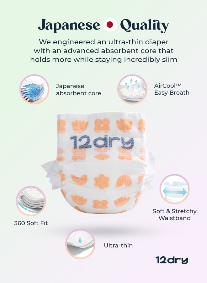 12dry - Diaper Premium Baby Care - NB, 2-5 kg - 140 Count
