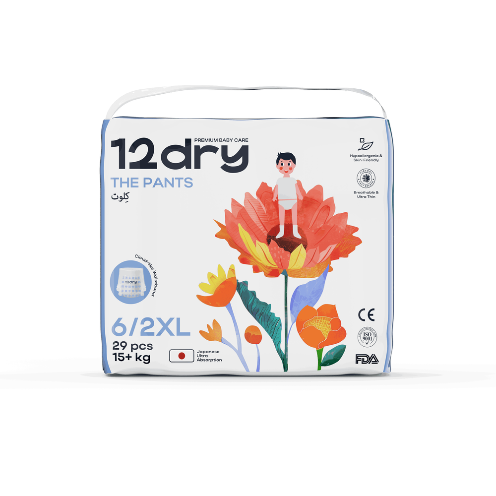 12dry Pants - Premium Baby Care  - Size 6, 15+ Kg - 29 Pcs