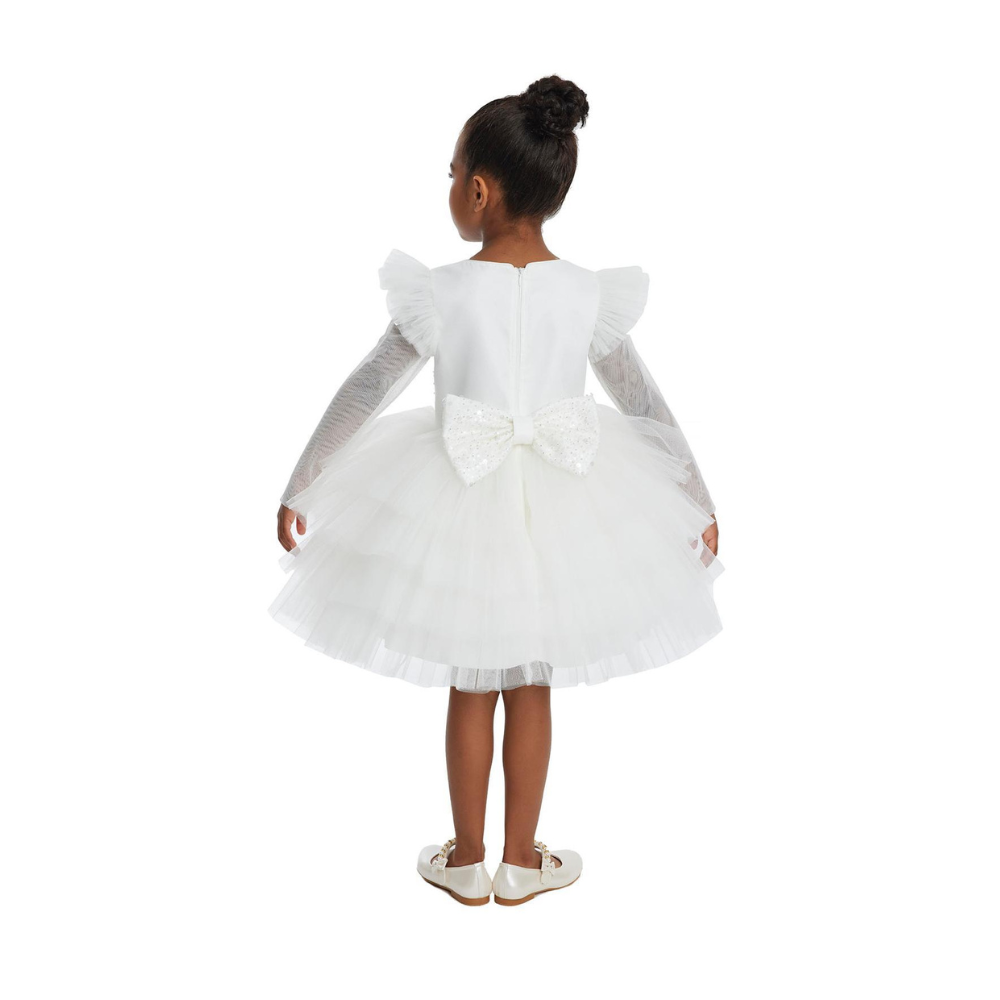 Via Bambino - Girl's Sequin Bolero Ruffle Dress