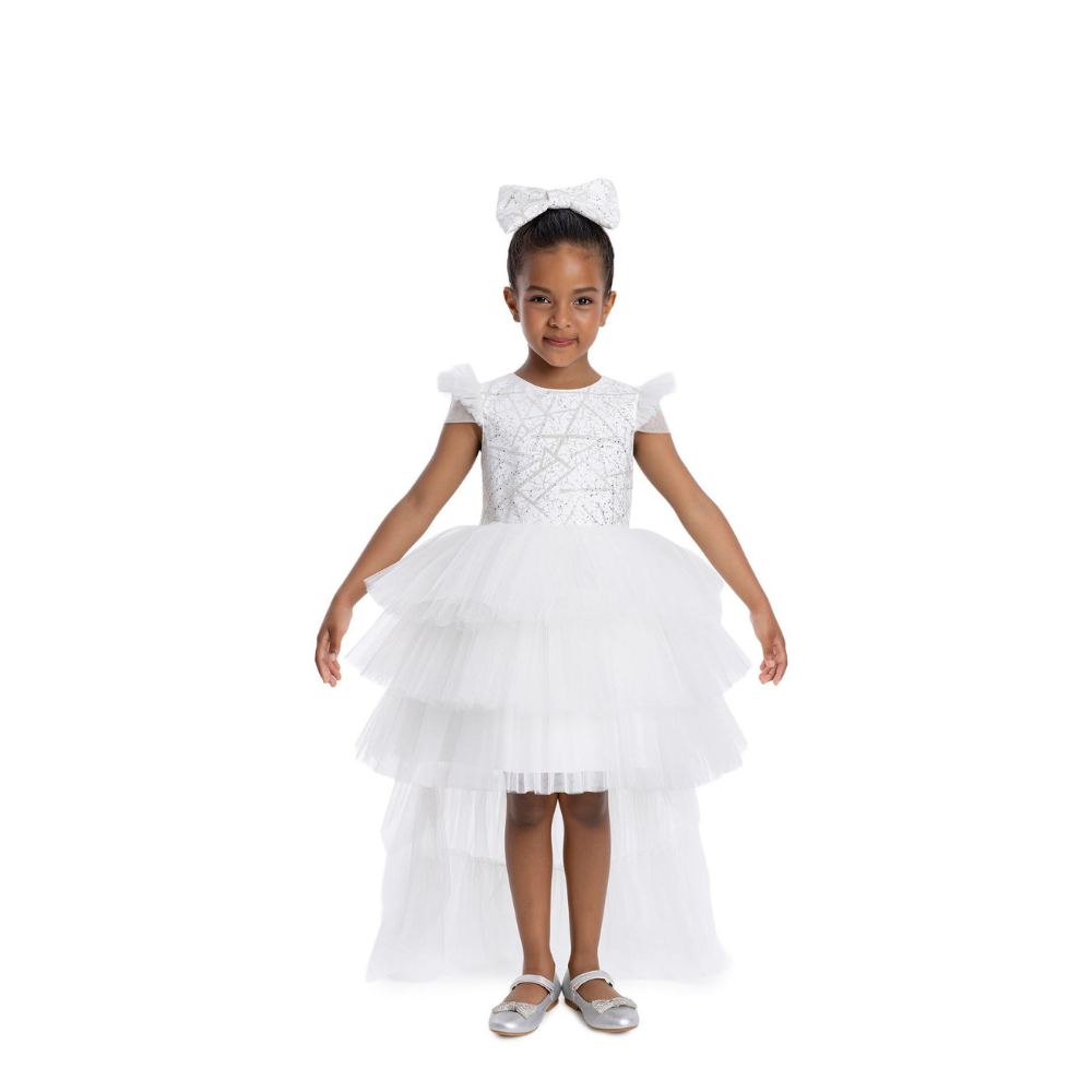 Via Bambino - Girl's High-Low Tiered Gown