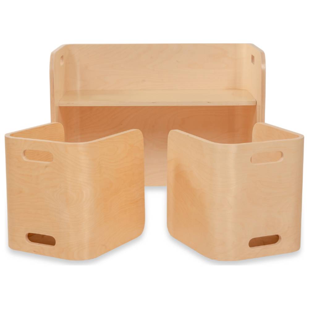 Miamamma - Nordic Style Montessori Children's Table w/ 2 Chairs - 3 Pcs