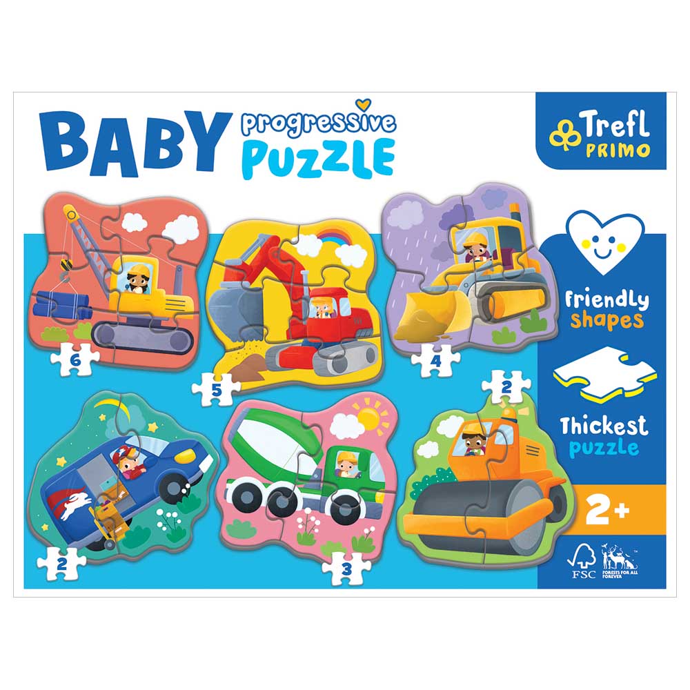 Trefl Puzzle - Baby Progressive Vehicles Puzzle - 22pcs