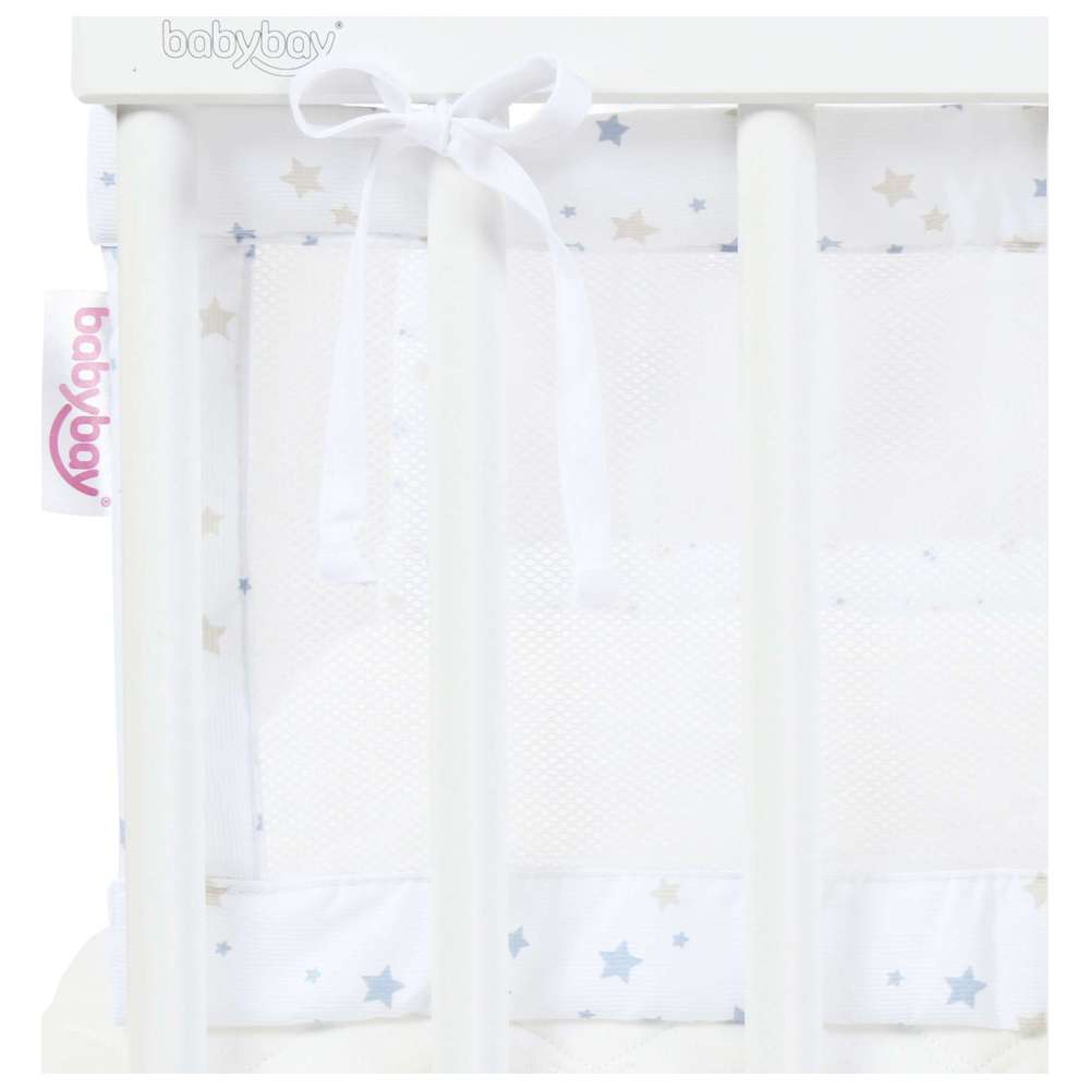 Babybay Mesh-Pique Babynest - White Starsmix Sand/Azure