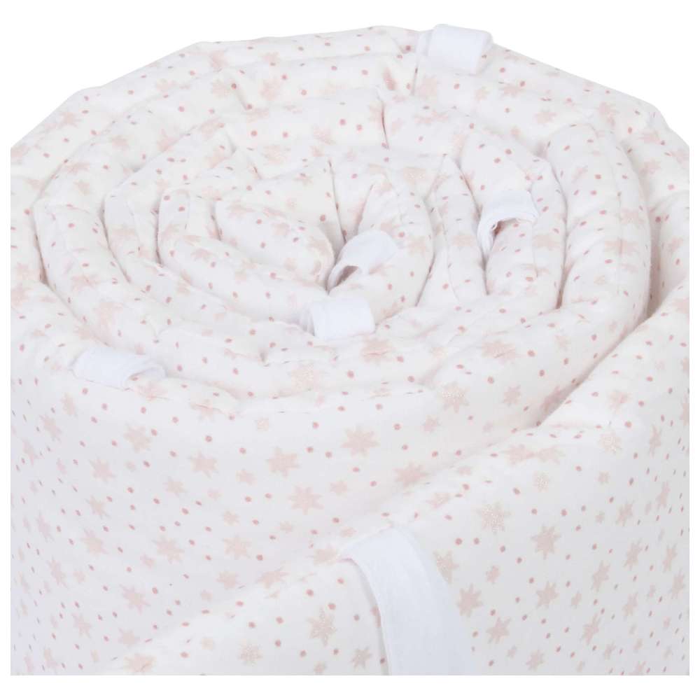 Babybay Mesh-Pique Babynest - White Glitter Stars Rose