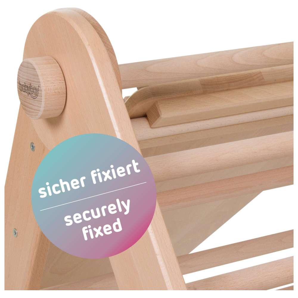 Babybay - 2-In-1 Littlefoot Climbing Ladder & Slide - Natural Varnished