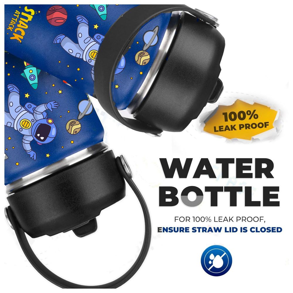 Snack Attack - Insulated Water Bottle w/ Straw Lid - Astro - 350 ml