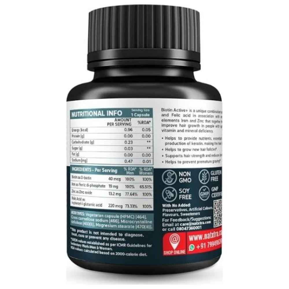Natxtra - Biotin Active+ Capsules - 60 Pcs