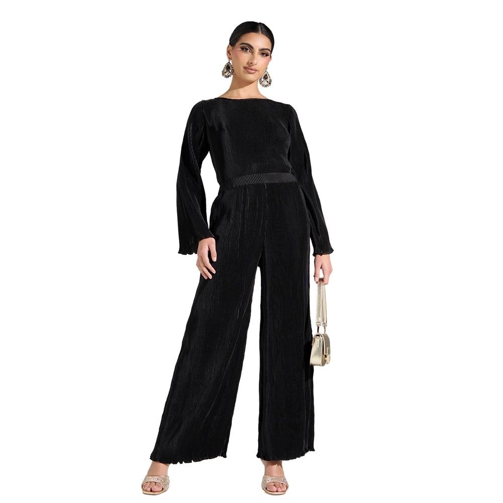 Si Noir - Women' Soft Pleated Pants - Black