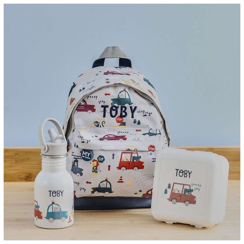 My 1st Years - Transport Print Backpack With Water Bottle & Lunch Box - 10.23-Inch
