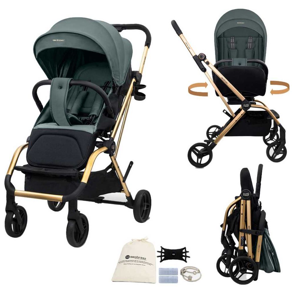 Neobreez - Octa 360 Degree Reversible Stroller Compact Travel Stroller  -  Grey