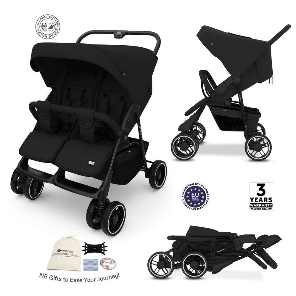 Neobreez - Duadx Double Stroller Twin Stroller - Black
