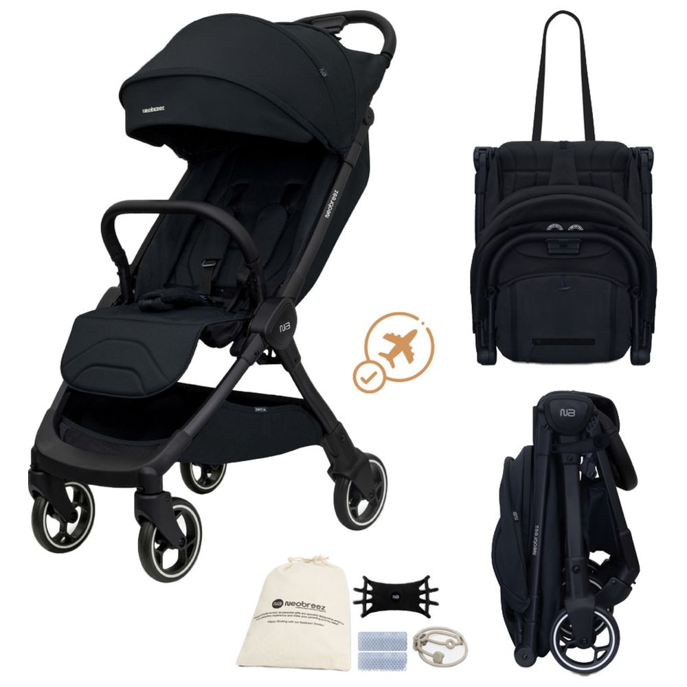 Neobreez - Deca Compact Cabin Stroller Travel Stroller - Black