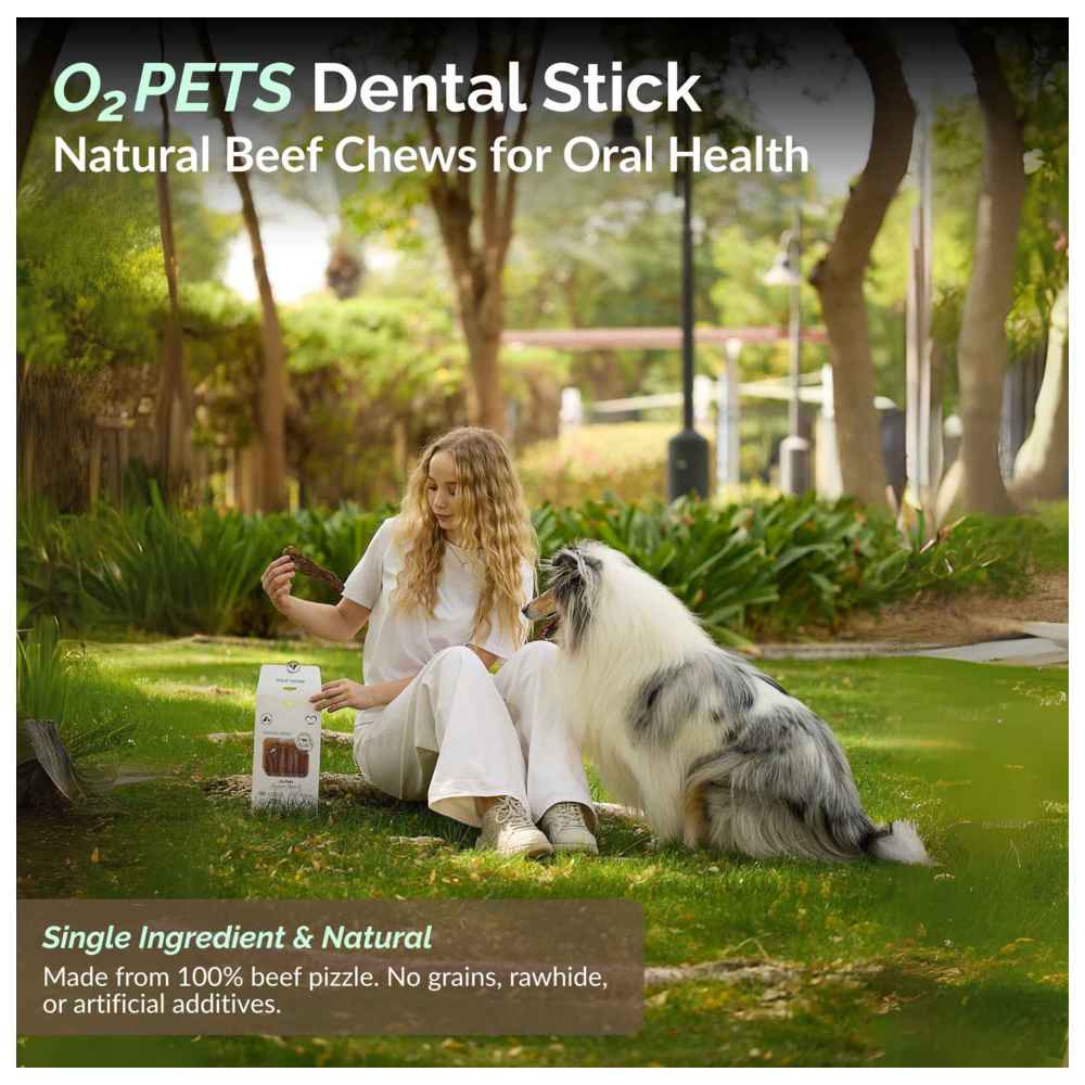 O2 Pets - Dental Dog Treats - Beef Bully Sticks - 100 gm