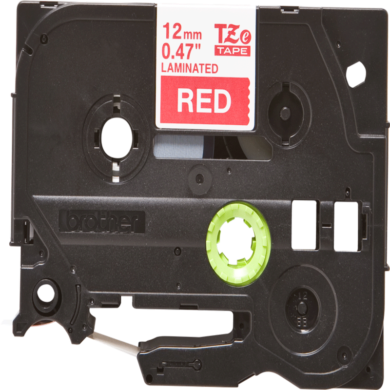 Brother Label Tape Cassette - White On Red - 12 mm