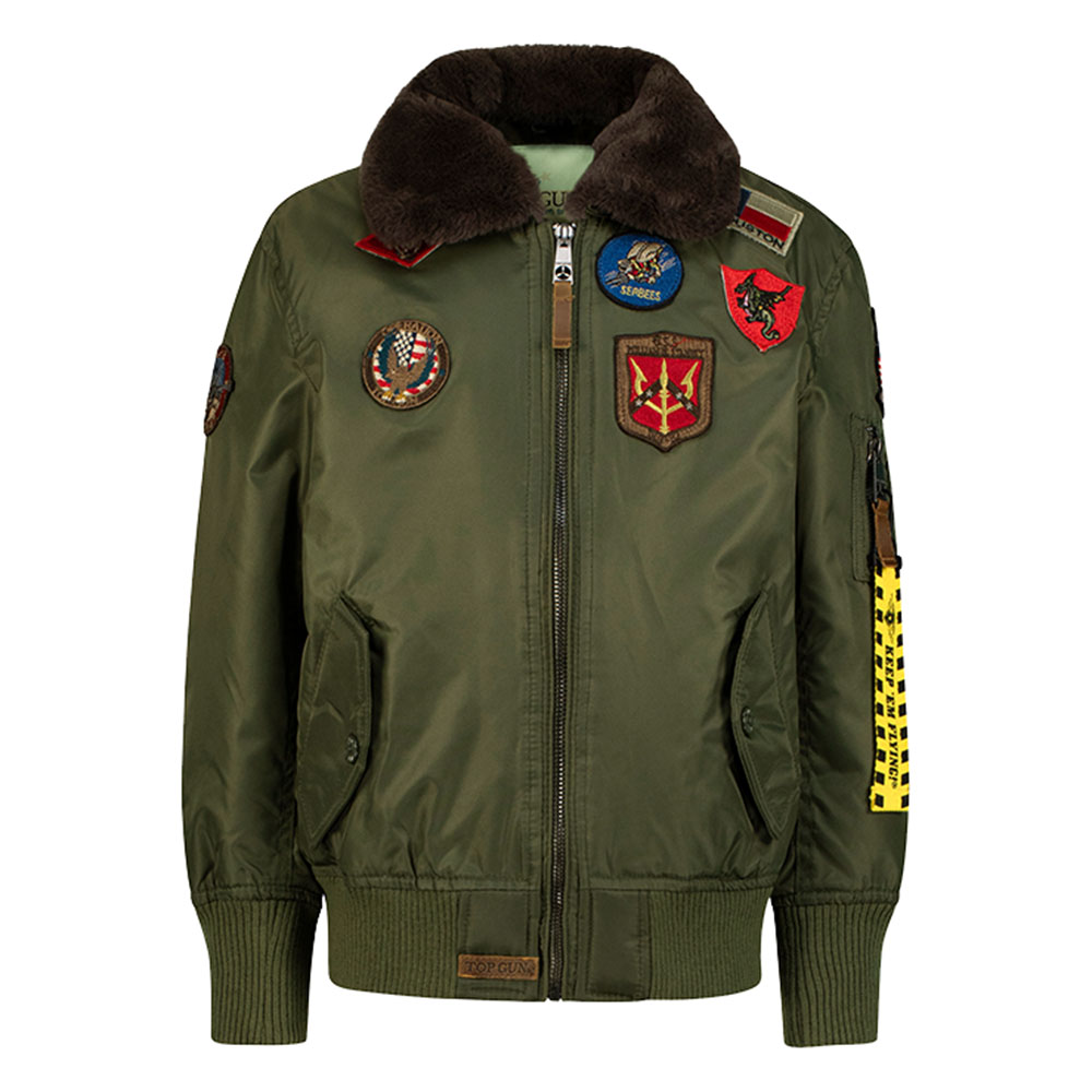 Top Gun - Kids B-15 Bomber Jacket - Olive
