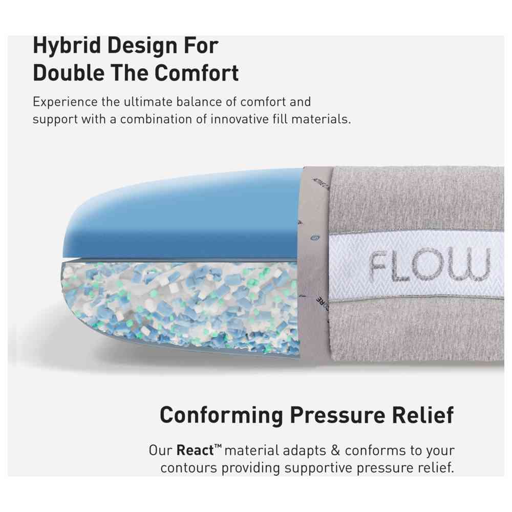 Bedgear - Flow Cuddle Curve Performance Pillow 2.0 - Grey