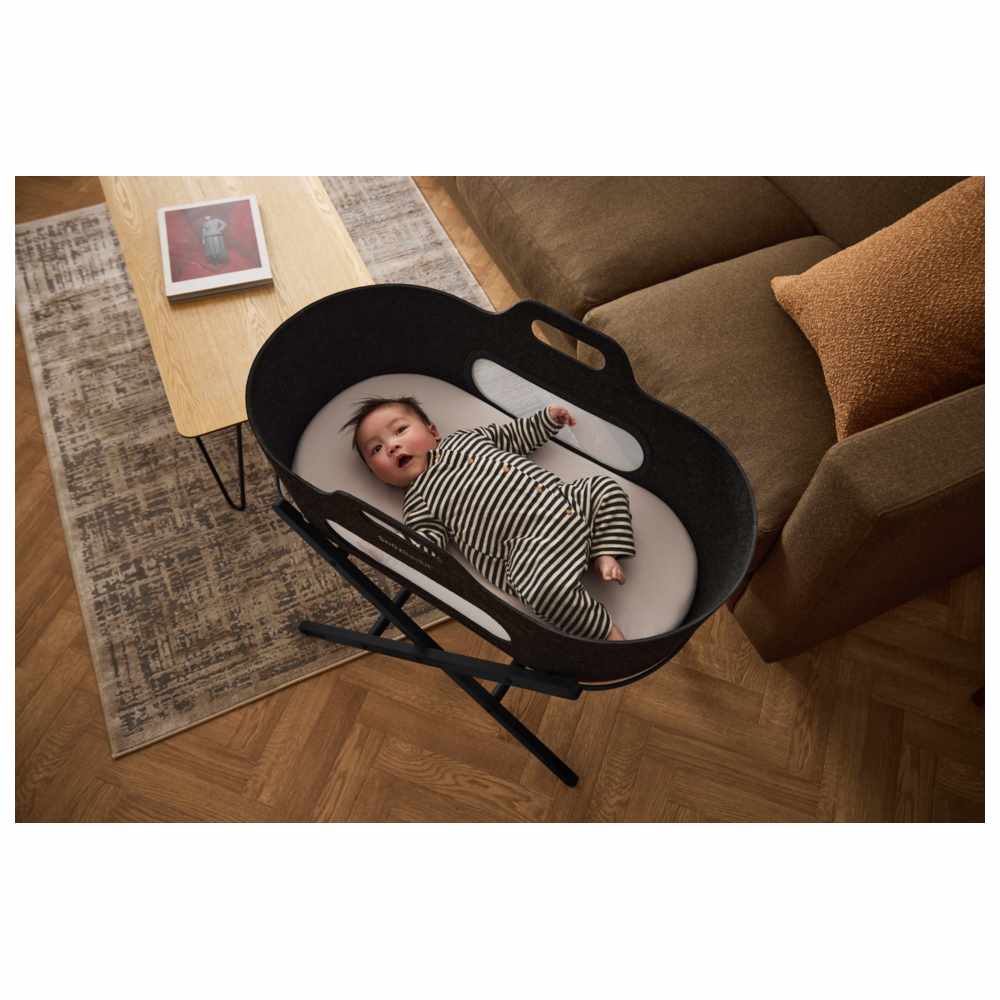 Snuz - SnuzBaskit Graphite Moses Basket & Stand - Black