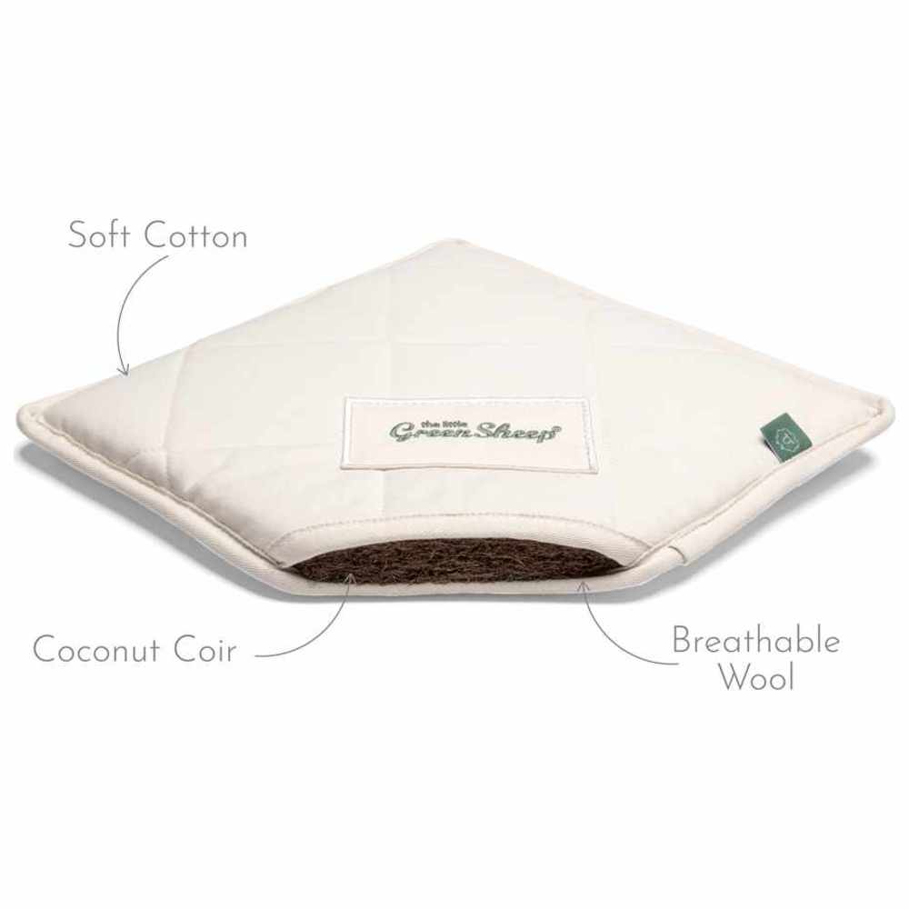 The Little Green Sheep Natural Crib Mattress For Snuz Pod 4 - Off-White - 40 x 75.5 cm