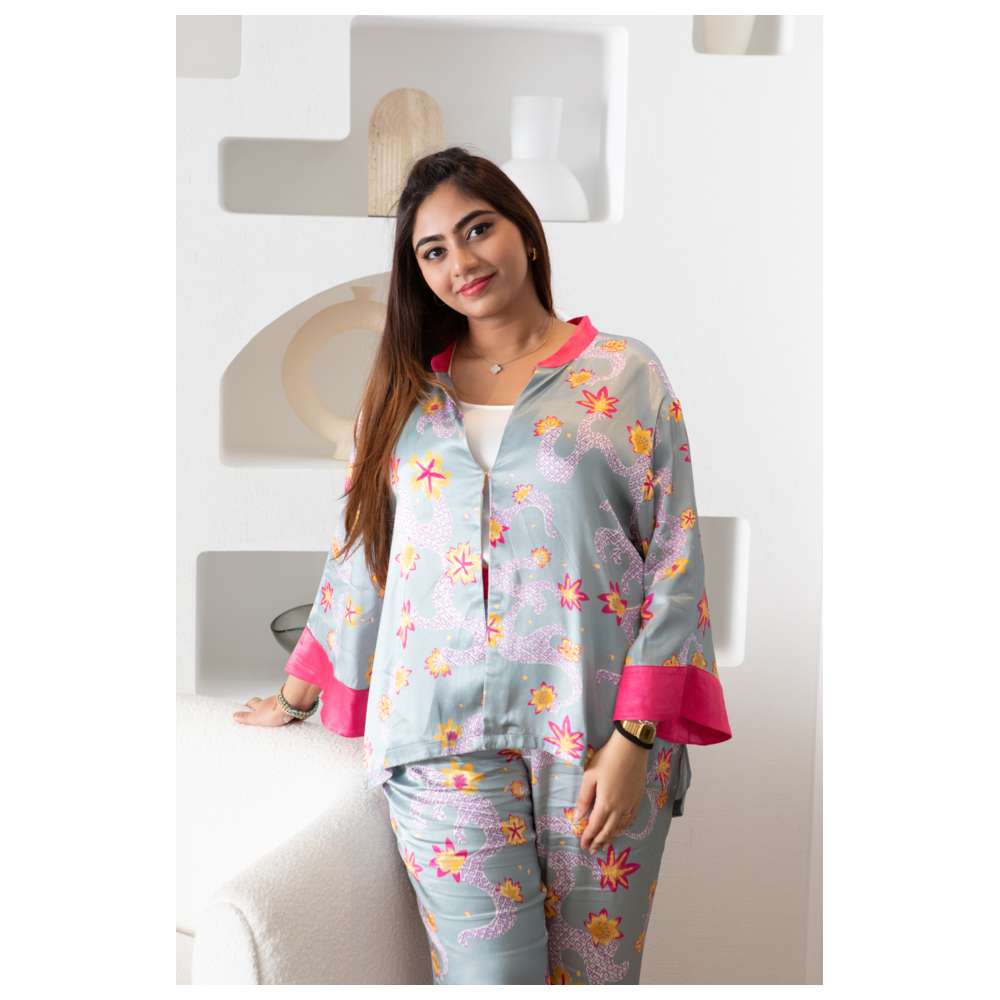 Stylebug - Women's Printed Over Shirt - Blue