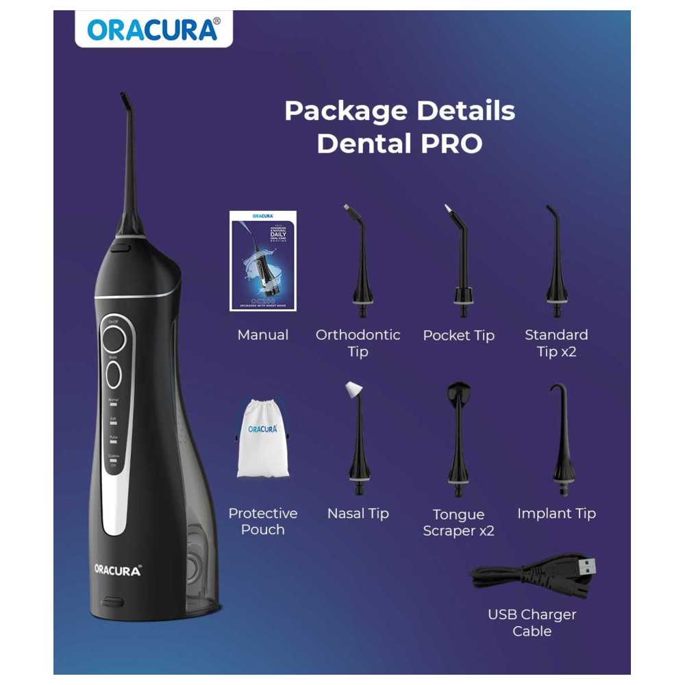 Oracura - OC200 Dental Pro Smart Plus Water Flosser - Black