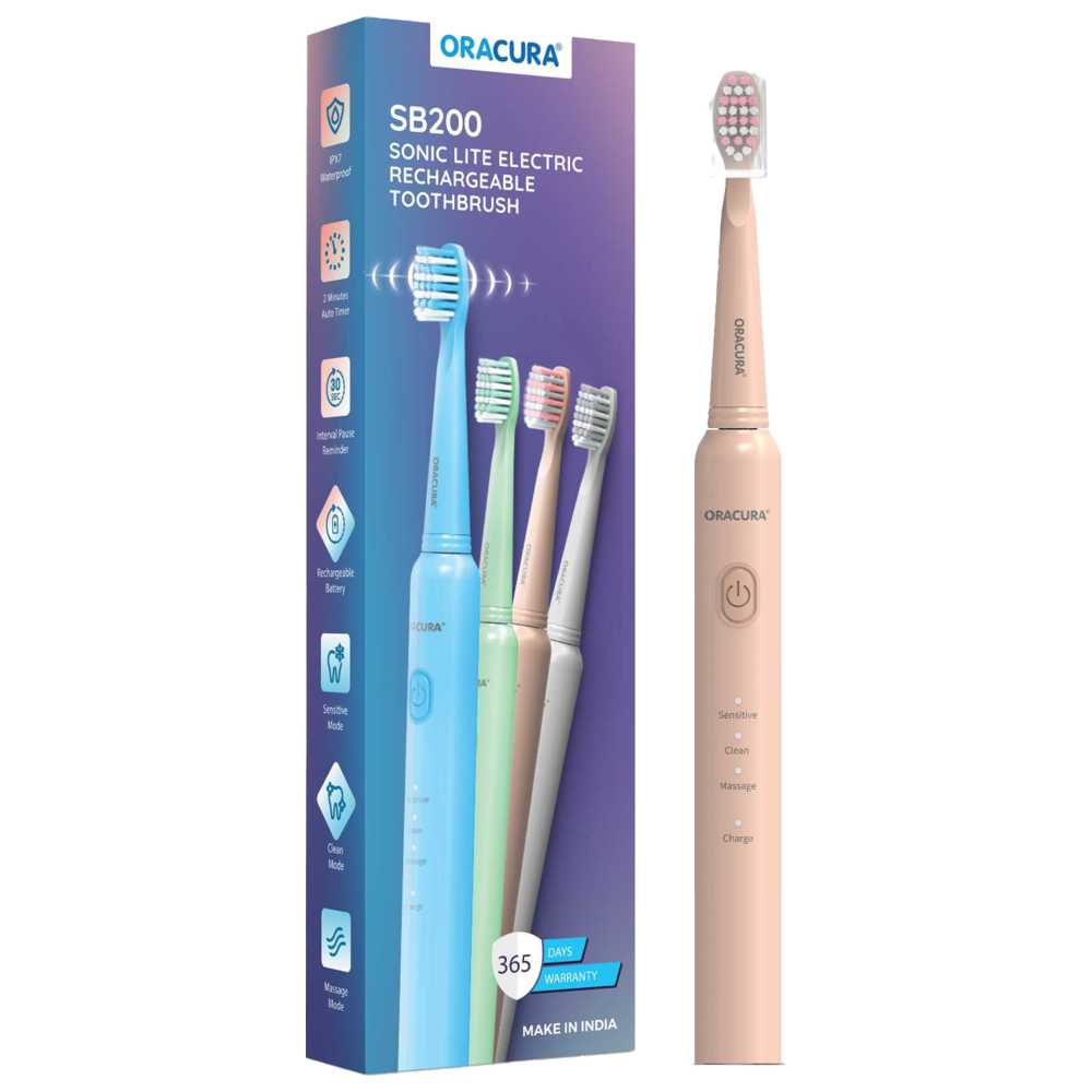 Oracura - SB200 Sonic Lite Electric Rechargeable Toothbrush - Peach