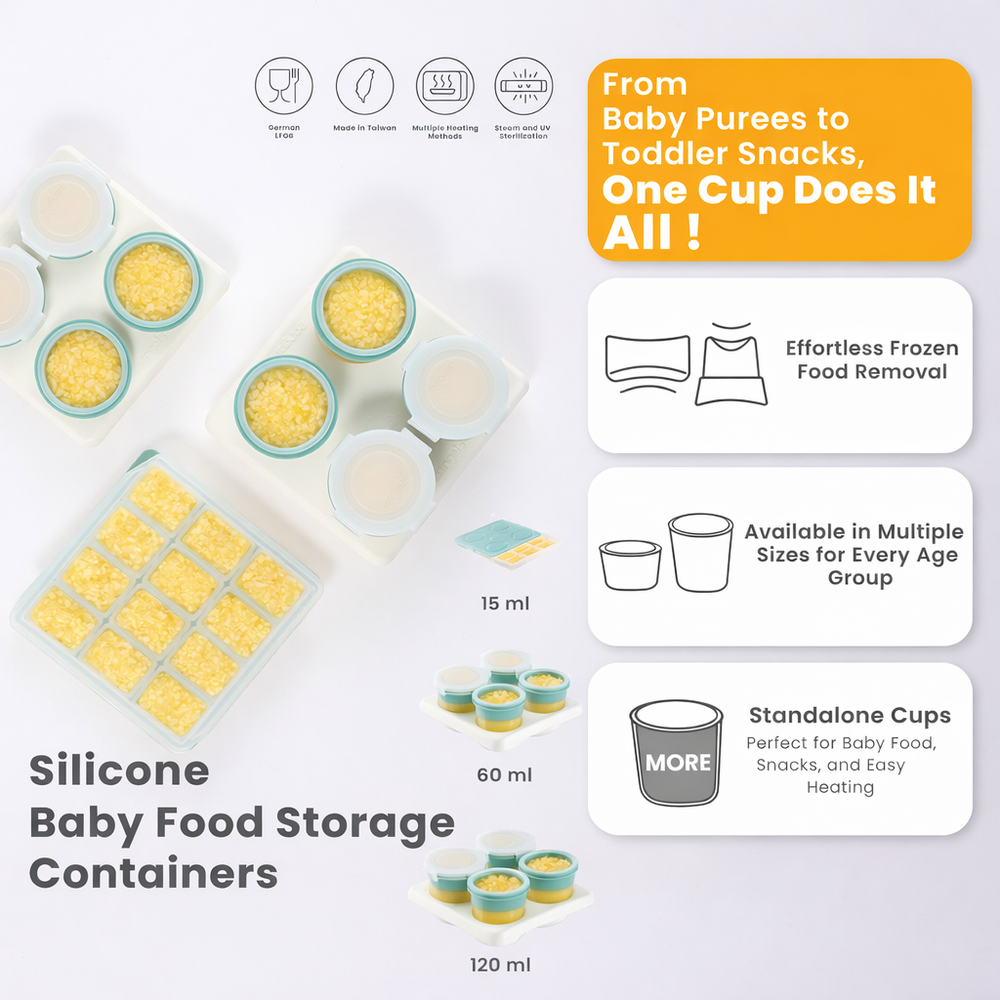 2angels - Silicone Baby Food Freezer Tray - Summer Leaf