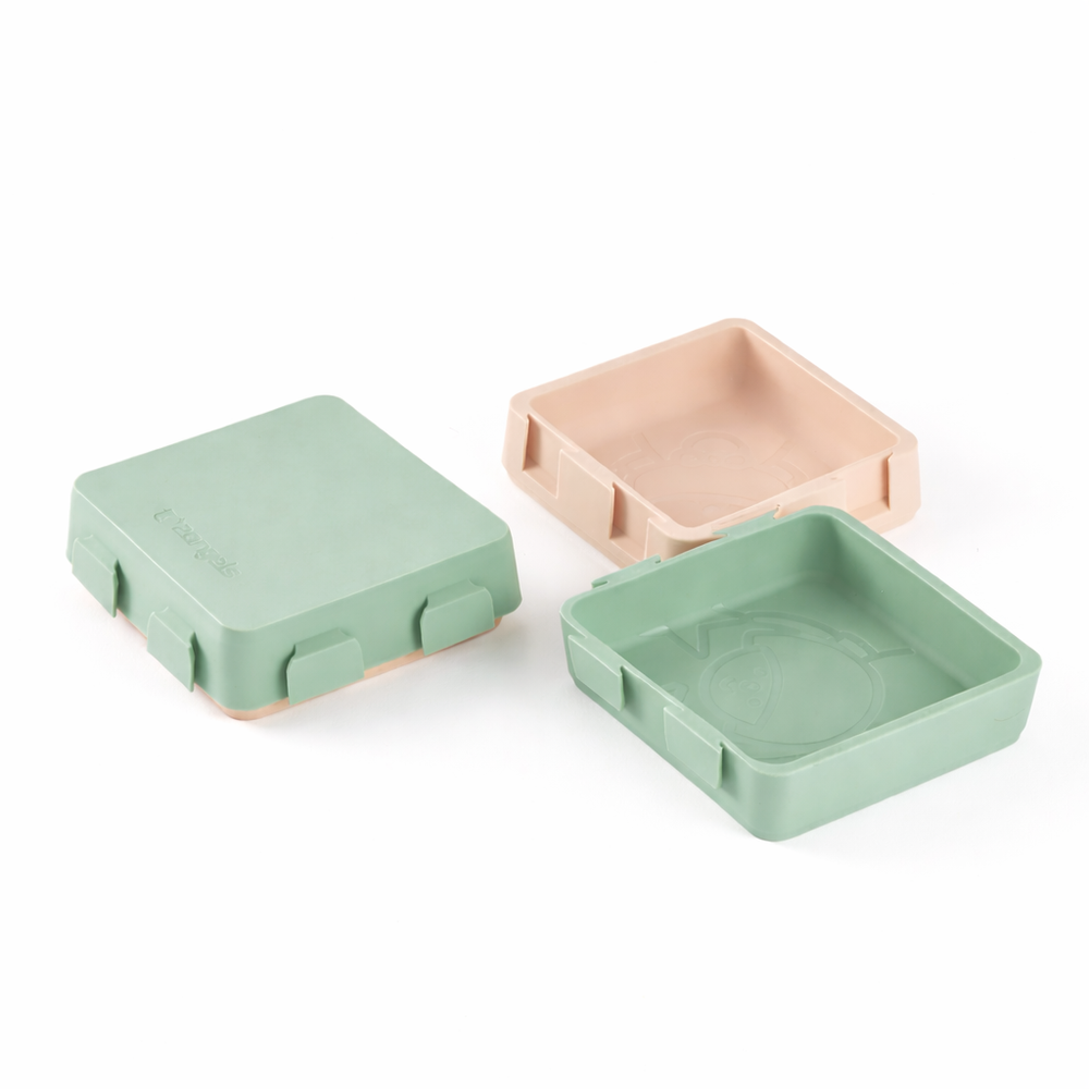 2angels - 2-In-1 Silicone Pack N' Go Puzzleplate - Summer Leaf/Latte