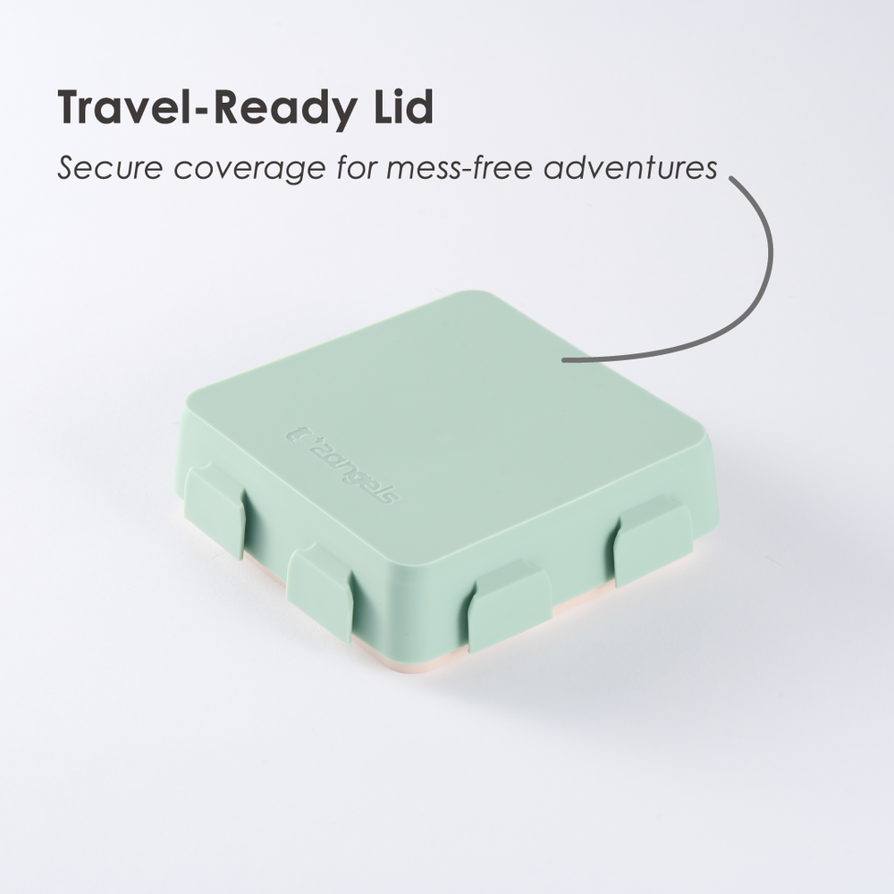 2angels - 2-In-1 Silicone Pack N' Go Puzzleplate - Summer Leaf/Latte