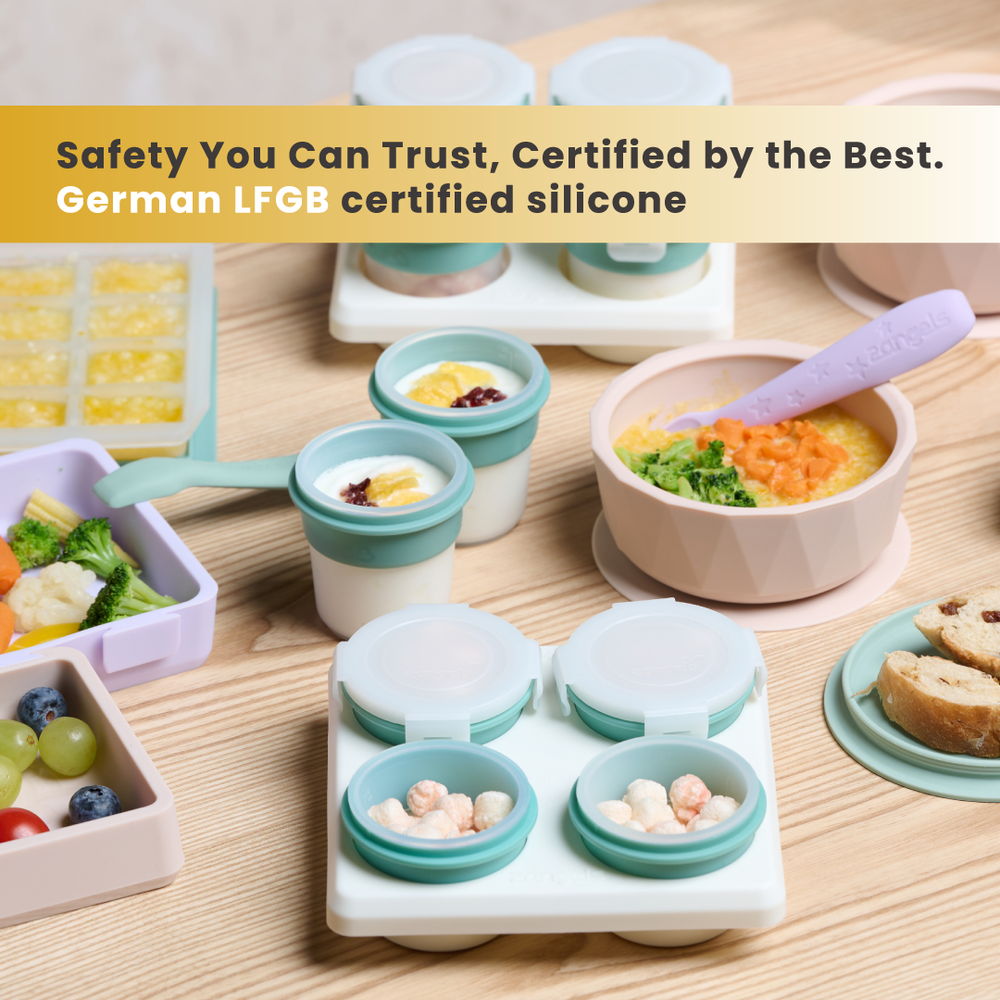 2angels - 2-In-1 Silicone Pack N' Go Puzzleplate - Summer Leaf/Latte